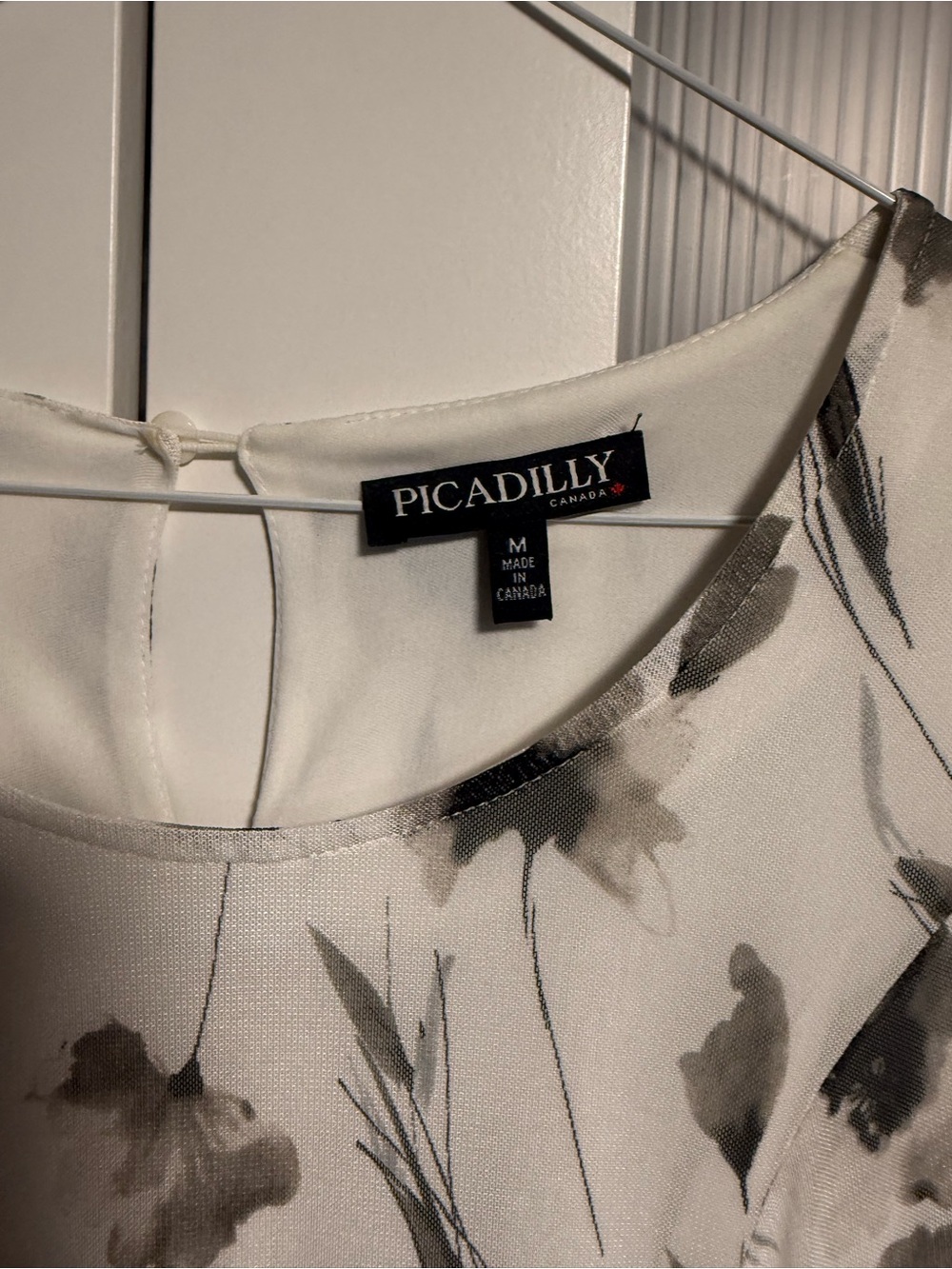 Picadilly Fashion White Midi Dress with Gray Floral Print